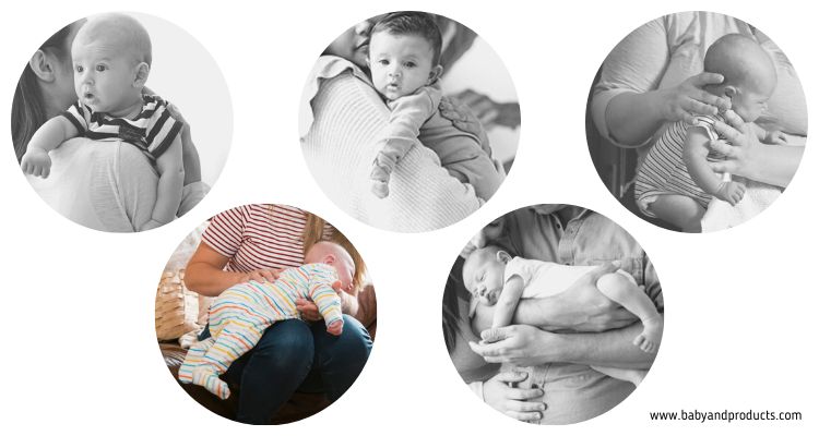 Baby burping over your lap position