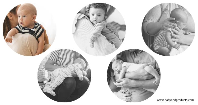 Baby burping shoulder position