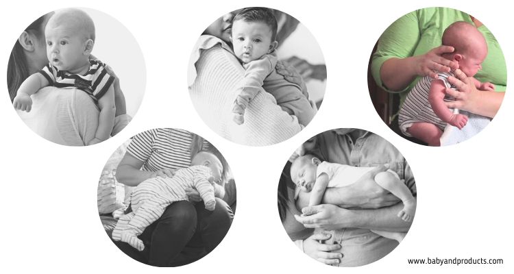 Baby burping upright sitting position